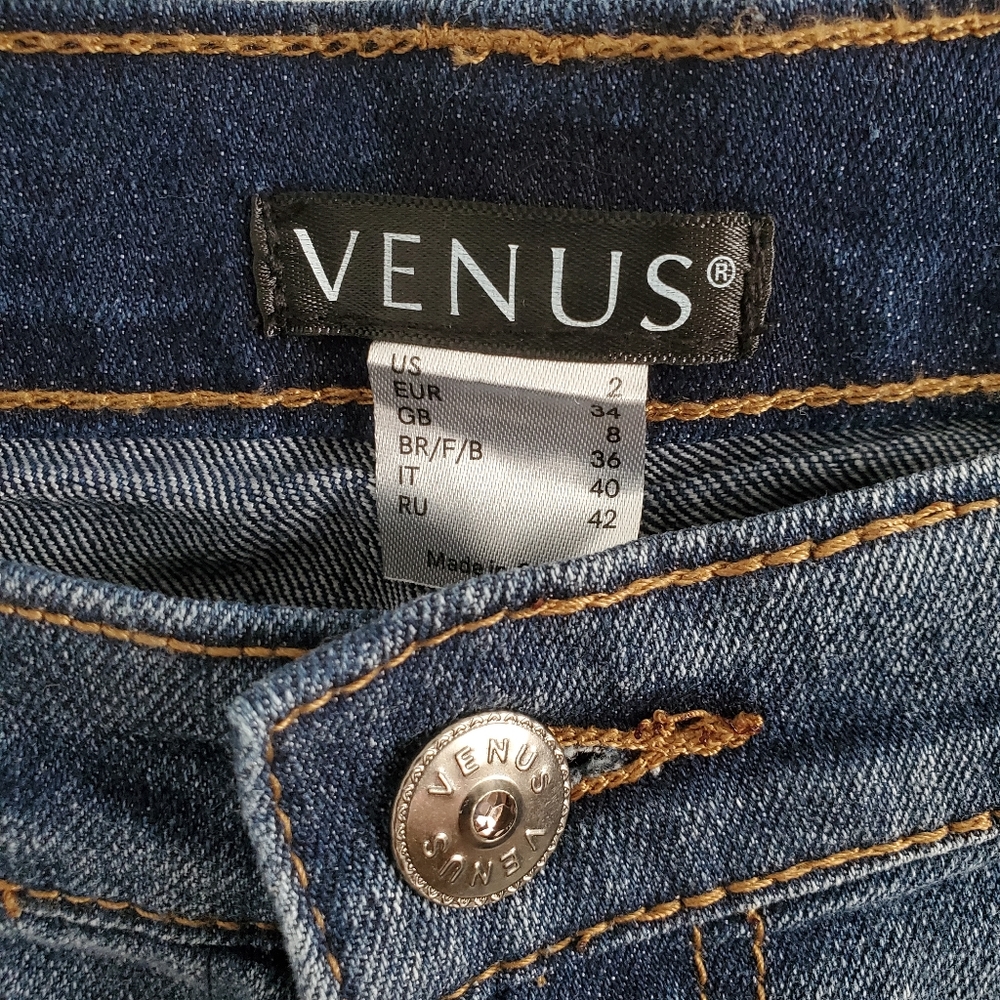 Venus Patchwork Bell Bottom Boho Flare Jeans Sz 2 - image 6